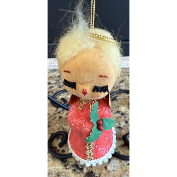 Japan Other - Vintage Christmas Ornament Angel Japan Kitschy Halo 4.5”